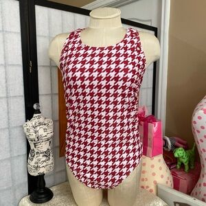 JUICY COUTURE NWT Red/Wht Hi-Neck Grommet Sleek Sexy Suit XL MSRP $98